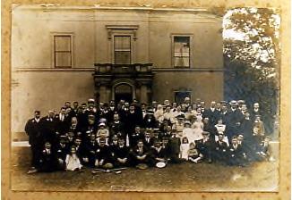 Parishioners outside vicarage