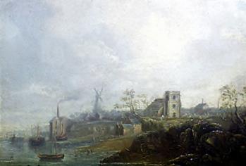 Church and windmill